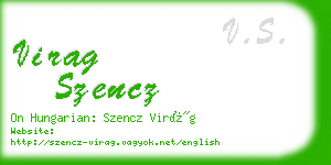 virag szencz business card